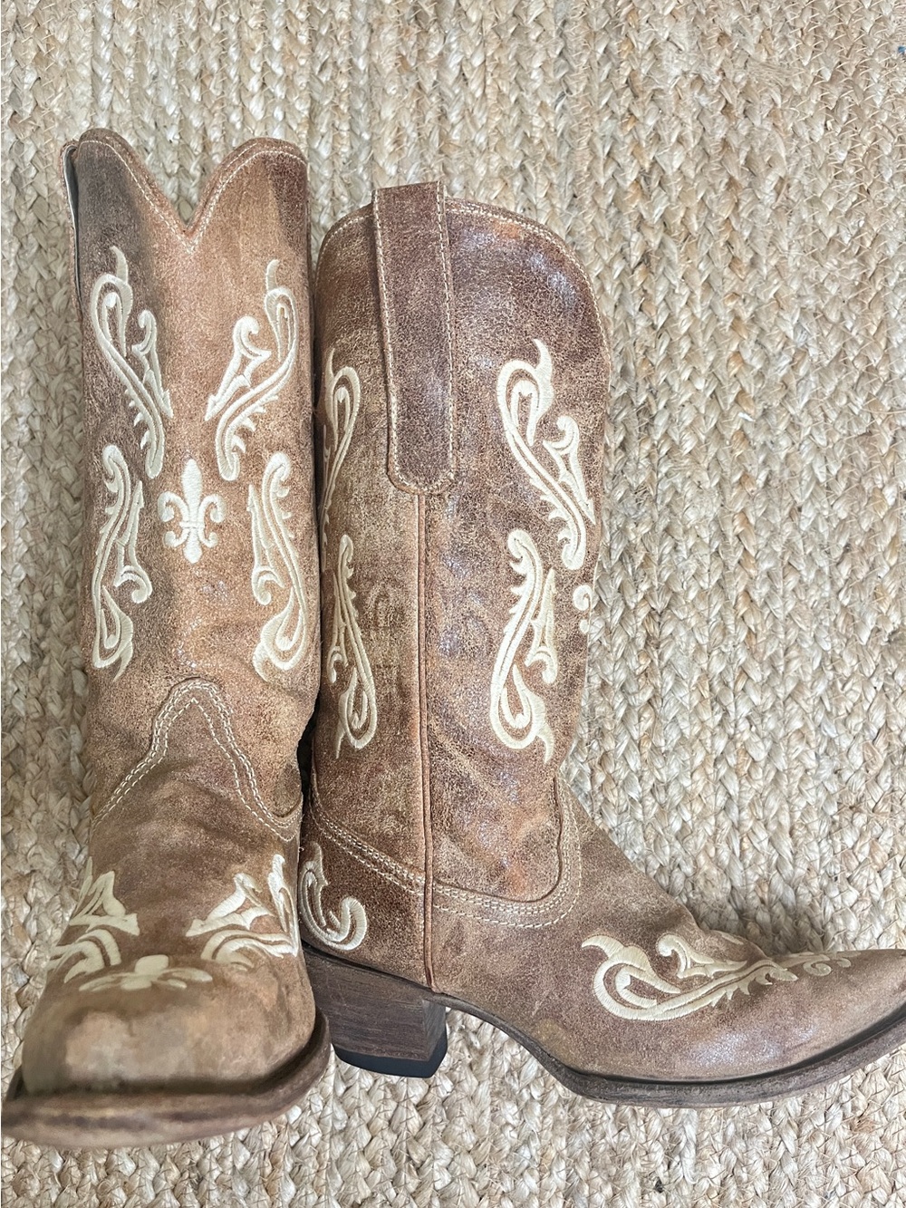 Sz 9 Corral R1974 Honey Cortez Fleur de lis Stitched Western Boots - Picture 3 of 17